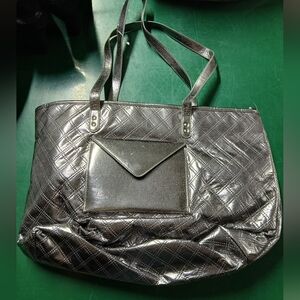 Bath & Body Works Shiny Black Quilted Tote